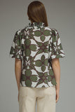T29515 Olive Puff Sleeve Smocked Top