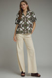 T29515 Olive Puff Sleeve Smocked Top