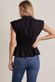 T31973 Black V-neck Blouse