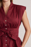 T32540 Burgundy V-neck Blouse