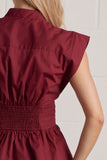 T32540 Burgundy V-neck Blouse