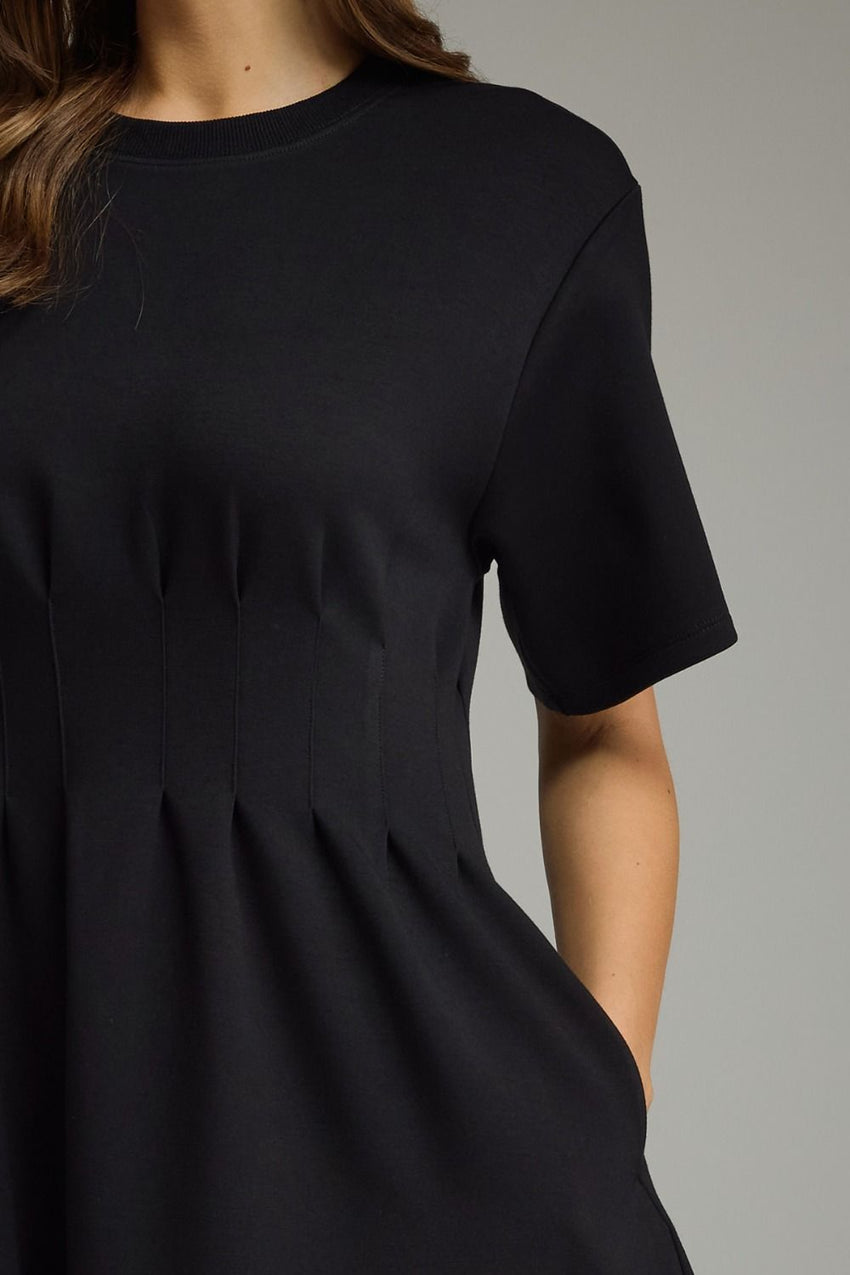 D32274 Round Neck Mini Dress