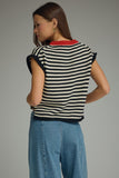 T31973 Cream Black Knit Sweater