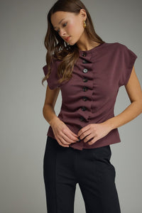 T32020 Plum Knit Top