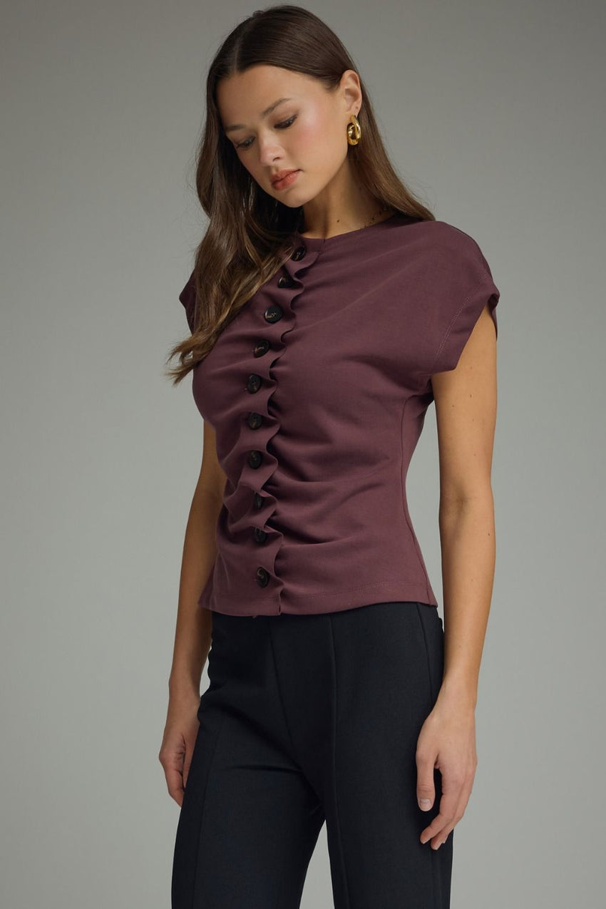 T32020 Plum Knit Top