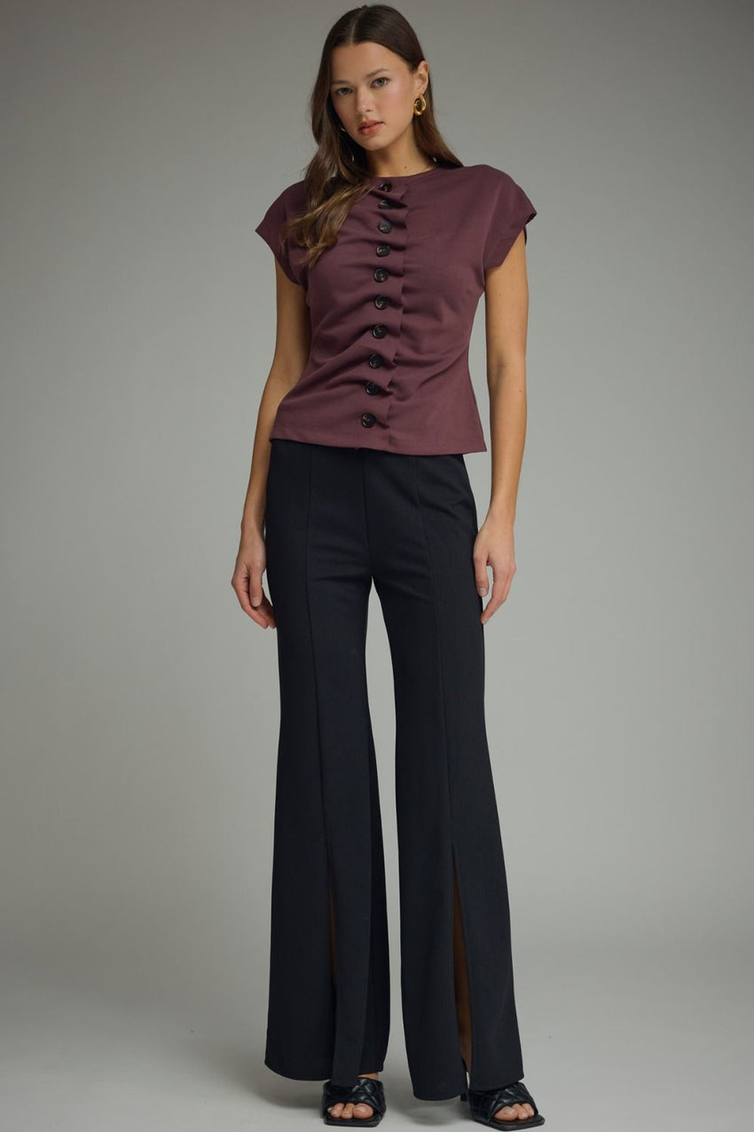 T32020 Plum Knit Top