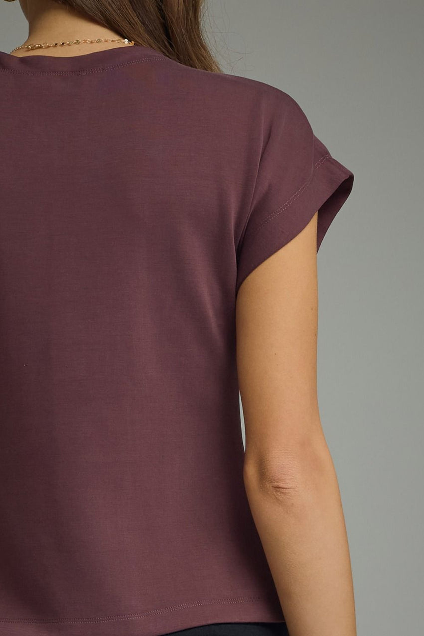 T32020 Plum Knit Top