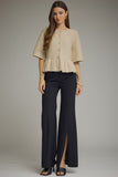 J30021  SS Knit Cardigan Oatmeal
