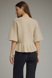J30021  SS Knit Cardigan Oatmeal