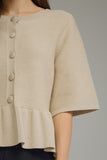 J30021  SS Knit Cardigan Oatmeal
