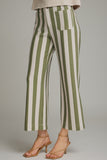 P29802 Olive Striped Knit Pants