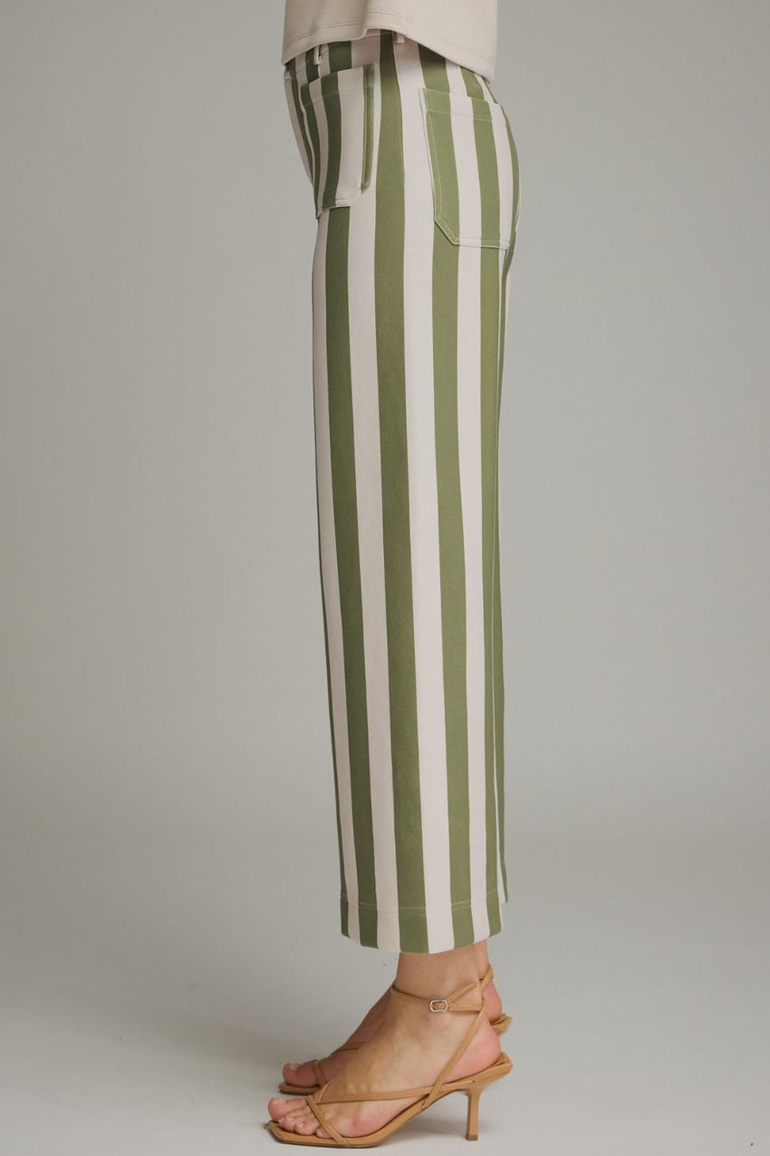 P29802 Olive Striped Knit Pants