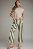 P29802 Olive Striped Knit Pants