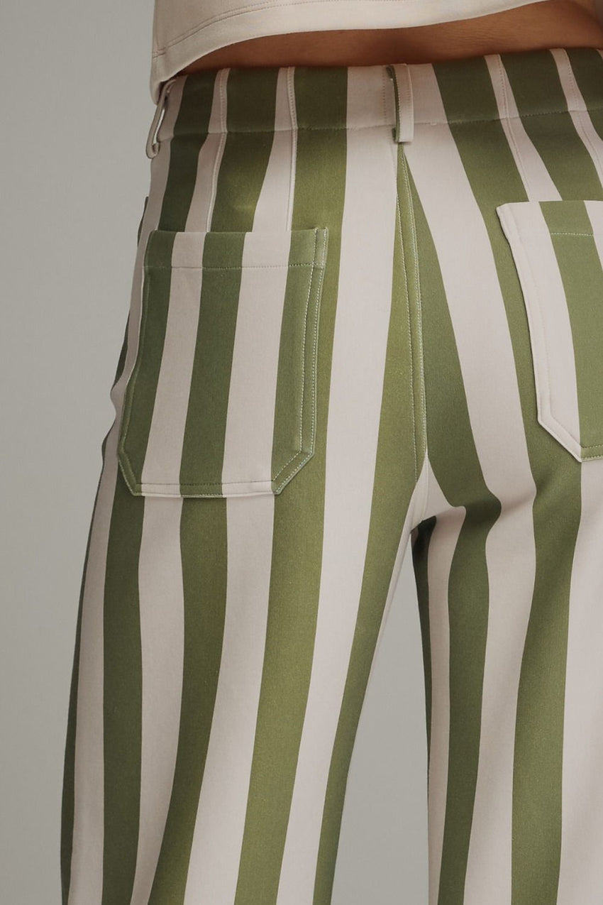 P29802 Olive Striped Knit Pants