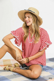 C6370 Gingham Check Top