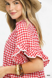 C6370 Gingham Check Top