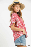 C6370 Gingham Check Top