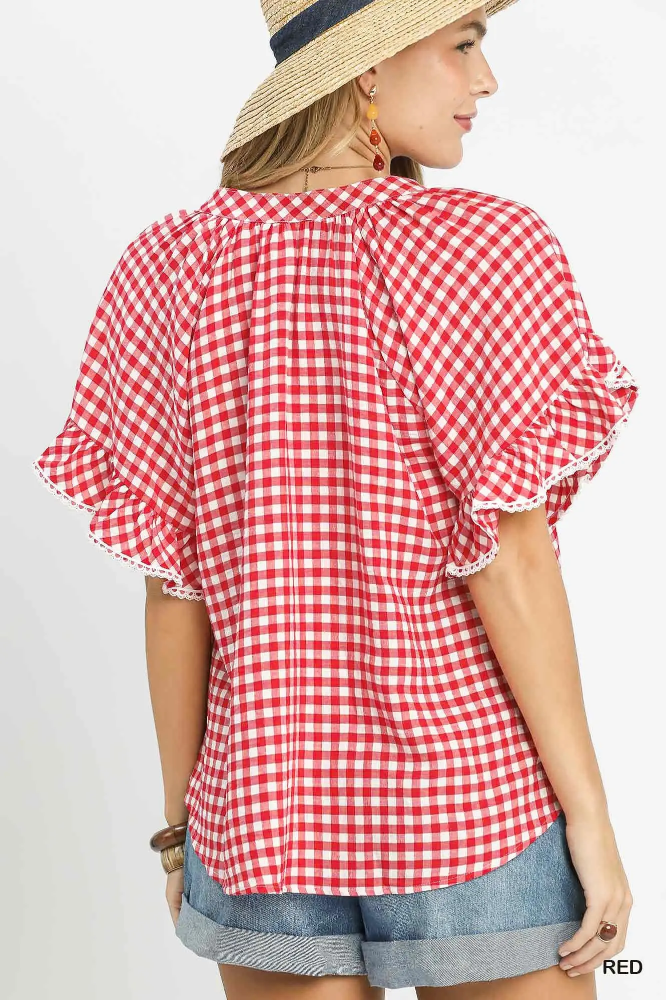 C6370 Gingham Check Top