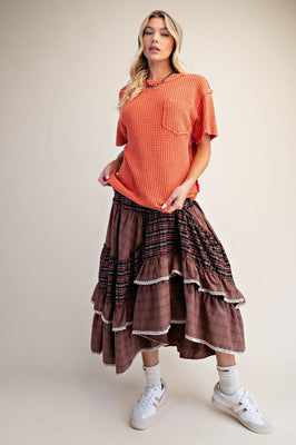 ET71965 Rust Waffle Top