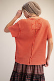 ET71965 Rust Waffle Top