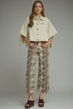 P32907 Snake Print Cropped Pants