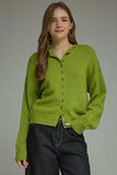 T31963 Pea Green Cardigan