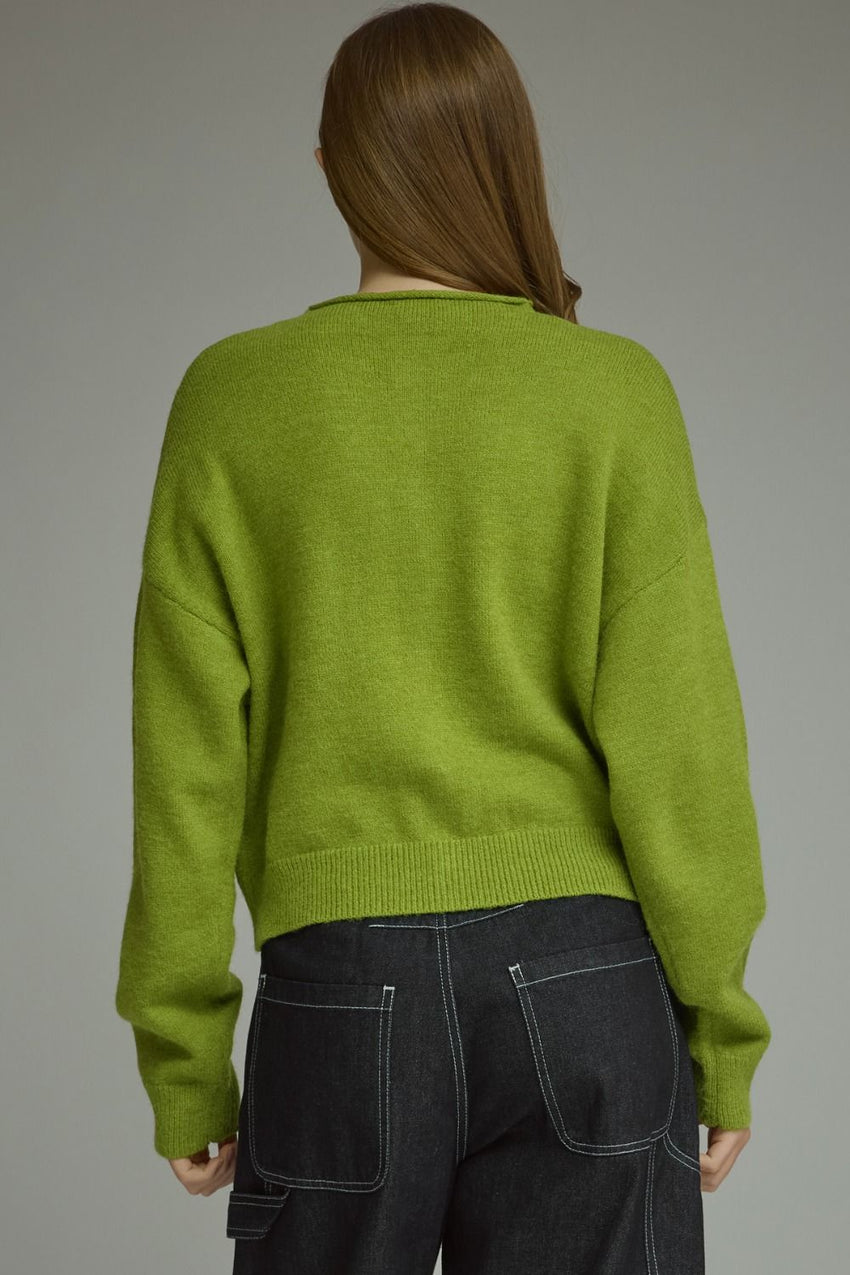 T31963 Pea Green Cardigan