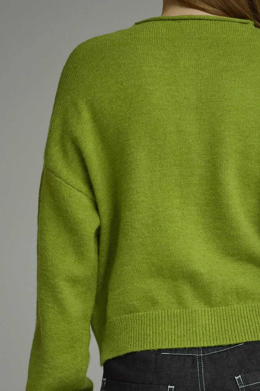 T31963 Pea Green Cardigan