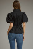 T32167 SS Puff Sleeve Top Black