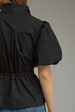 T32167 SS Puff Sleeve Top Black