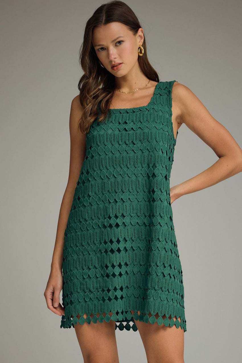 D31066 Pine Slvless Mini Dress