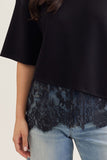 T31290 Black Scallop Lace Top