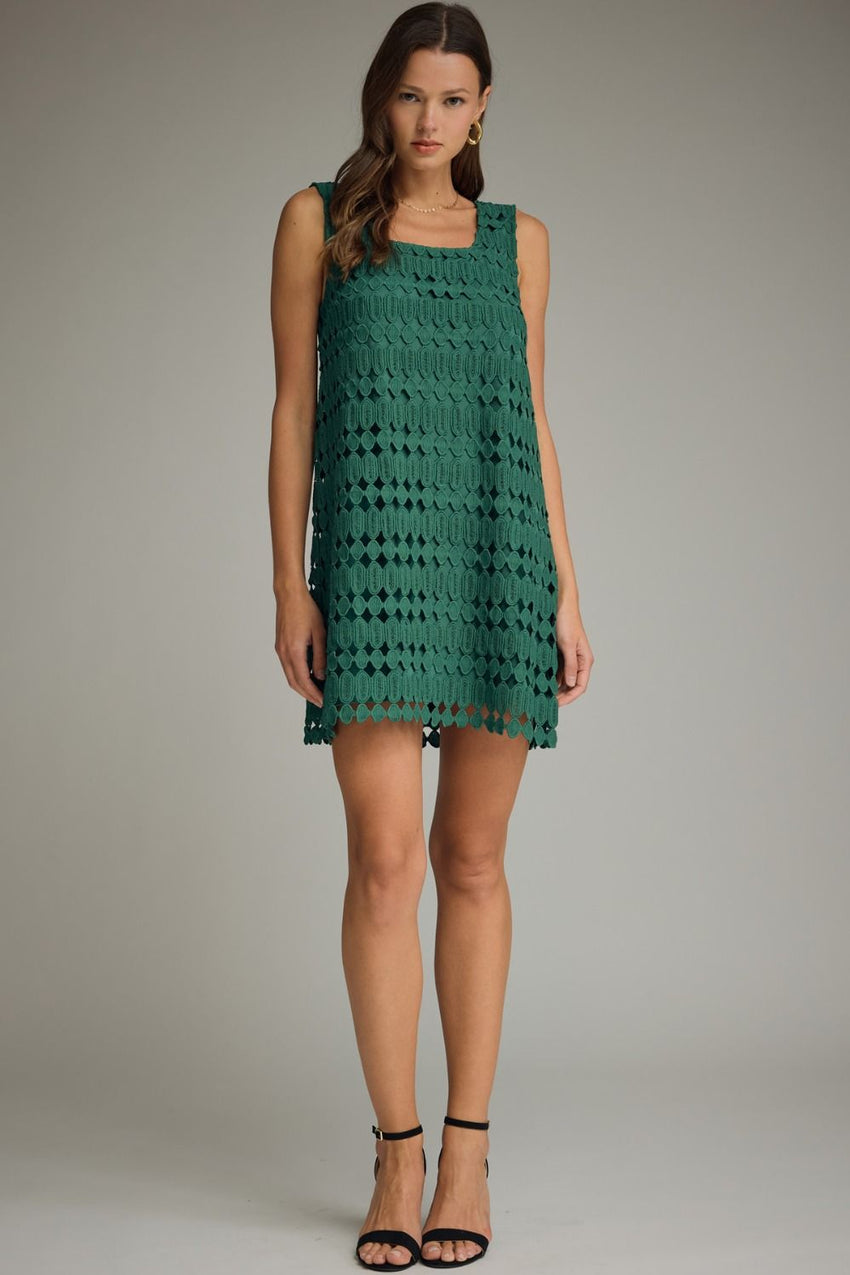 D31066 Pine Slvless Mini Dress