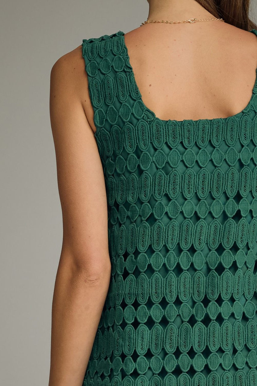 D31066 Pine Slvless Mini Dress