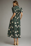 D32317 Hunter Green Polka Dot Midi