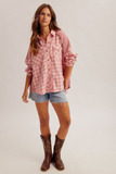 34421 Waffle Mixed Button Down