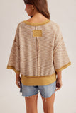 34603 Multi Melange Waffle Top