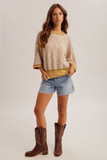34603 Multi Melange Waffle Top