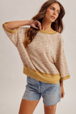 34603 Multi Melange Waffle Top