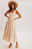 36845 Floral Embroidered MIDI Dress