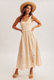 36845 Floral Embroidered MIDI Dress