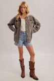 40023 Corduroy Two Fer Shacket