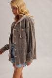40023 Corduroy Two Fer Shacket
