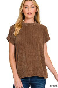 Chenille Waffle Cap Sweater HW-2573D4