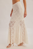 39540 Cream Lace Midi Skirt