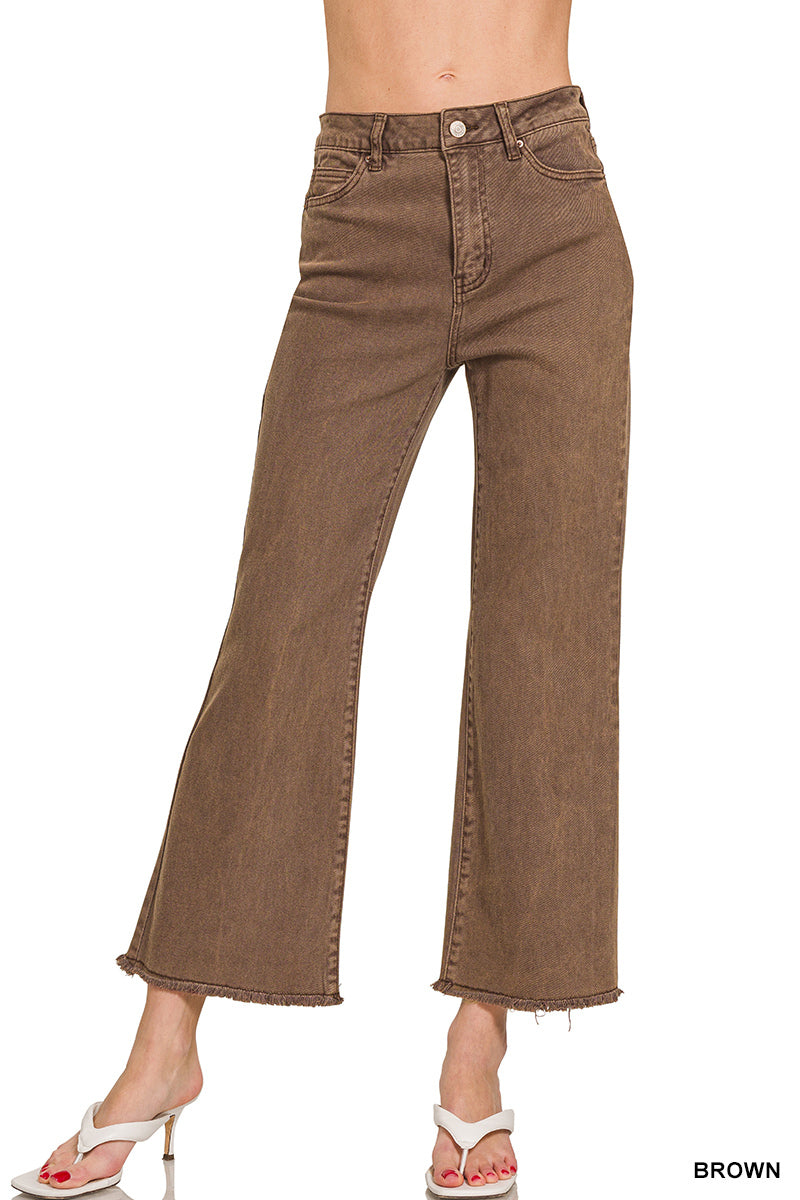 DMP-1847A Dk Brown Acid Wash Bootcut