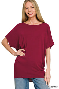 HW-2759Y Cabernet Boat Neck Top