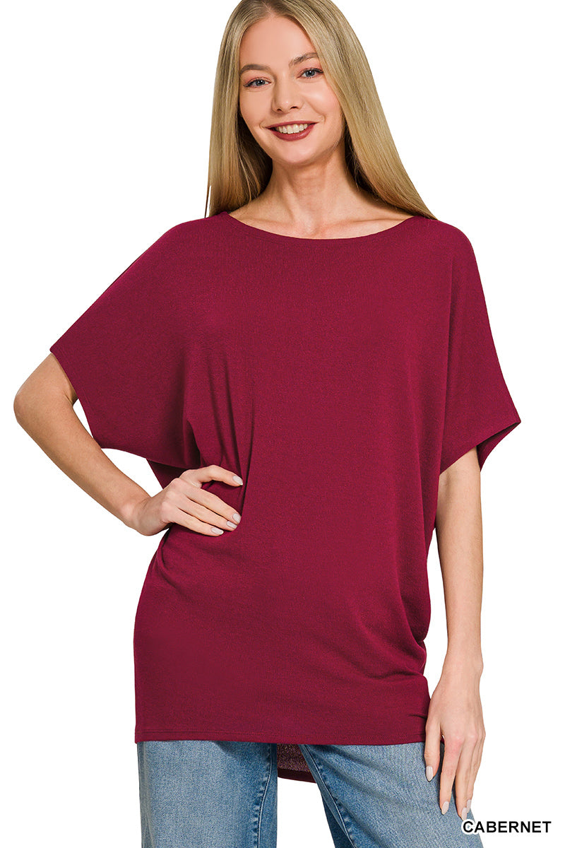 HW-2759Y Cabernet Boat Neck Top