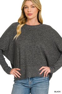 HT-2261A5 Black Brushed Sweater