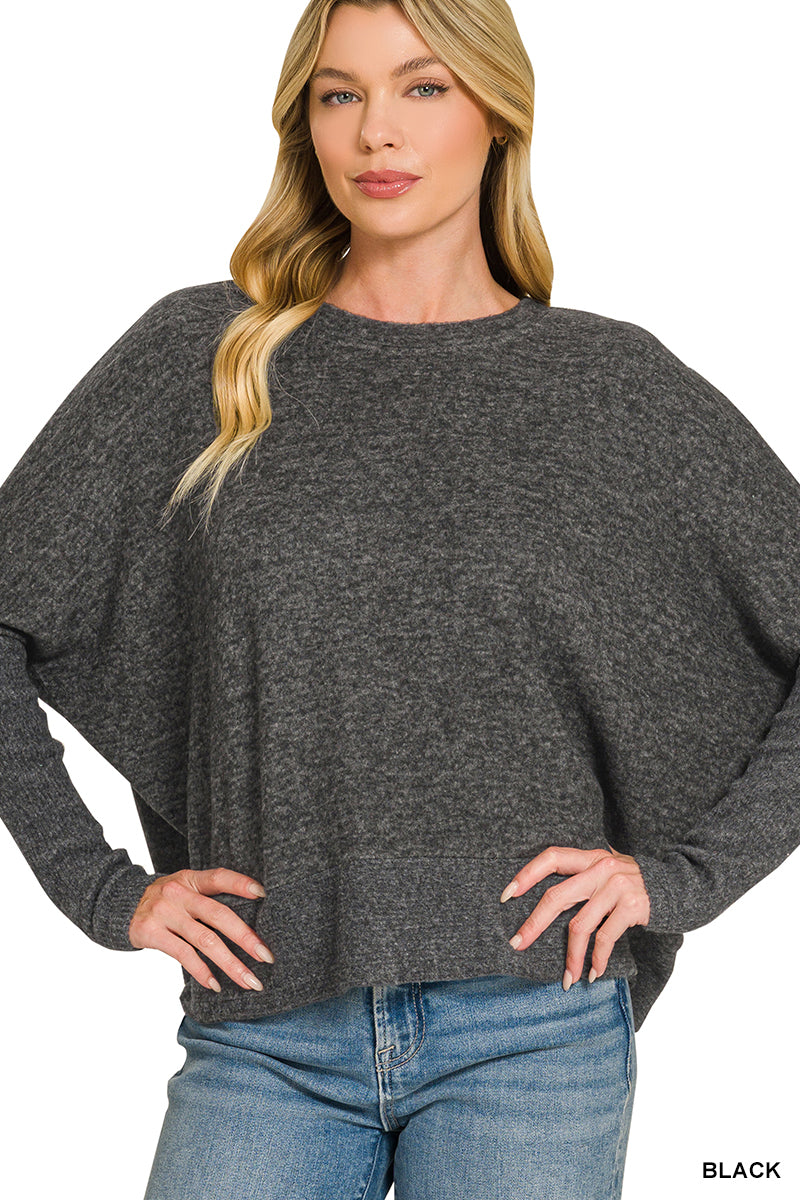 HT-2261A5 Black Brushed Sweater